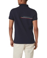 polo blu navy uomo con ricami e scie tricolore | AERONAUTICA MILITARE polo blu navy uomo con ricami e scie tricolore | AERONAUTICA MILITARE