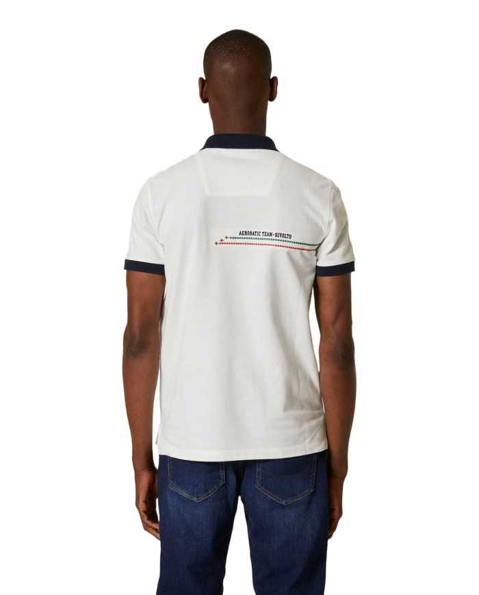 polo off white uomo con ricami e scie tricolore | AERONAUTICA MILITARE