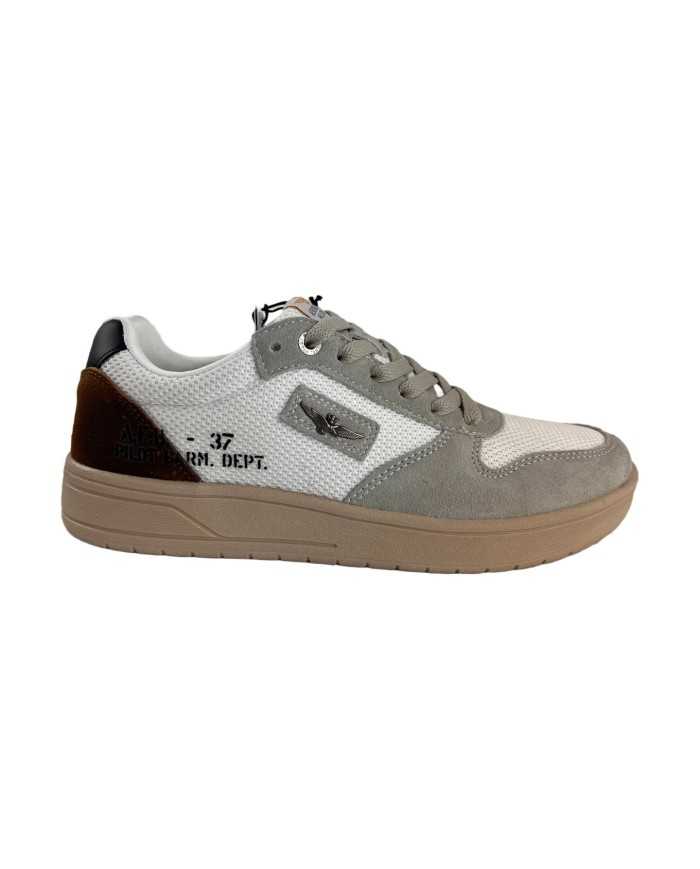sneakers bianche e verdi da uomo logate su lato | AERONAUTICA MILITARE sneakers bianche e verdi da uomo logate su lato | AERONAUTICA MILITARE