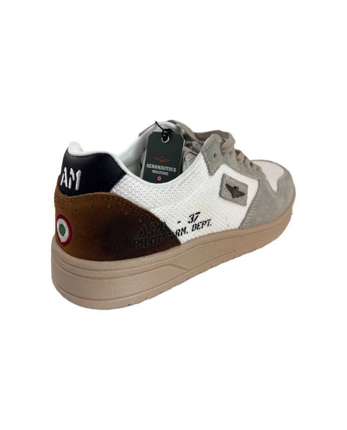 sneakers bianche e verdi da uomo logate su lato | AERONAUTICA MILITARE