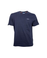 t-shirt blu navy da uomo logata su petto | AERONAUTICA MILITARE