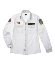 camicia bianca da uomo con 4 patch logate sui lati | BLAUER