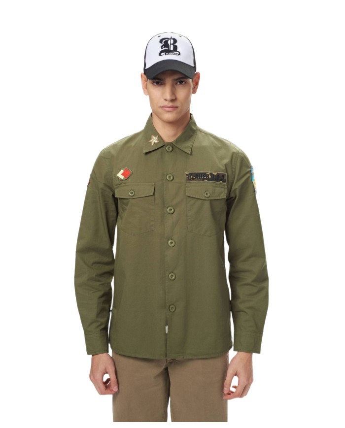 Camicia militare americana con effetto patch