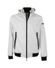 giubbino antivento bianco da uomo con fasce elastiche | SUNSTRIPES