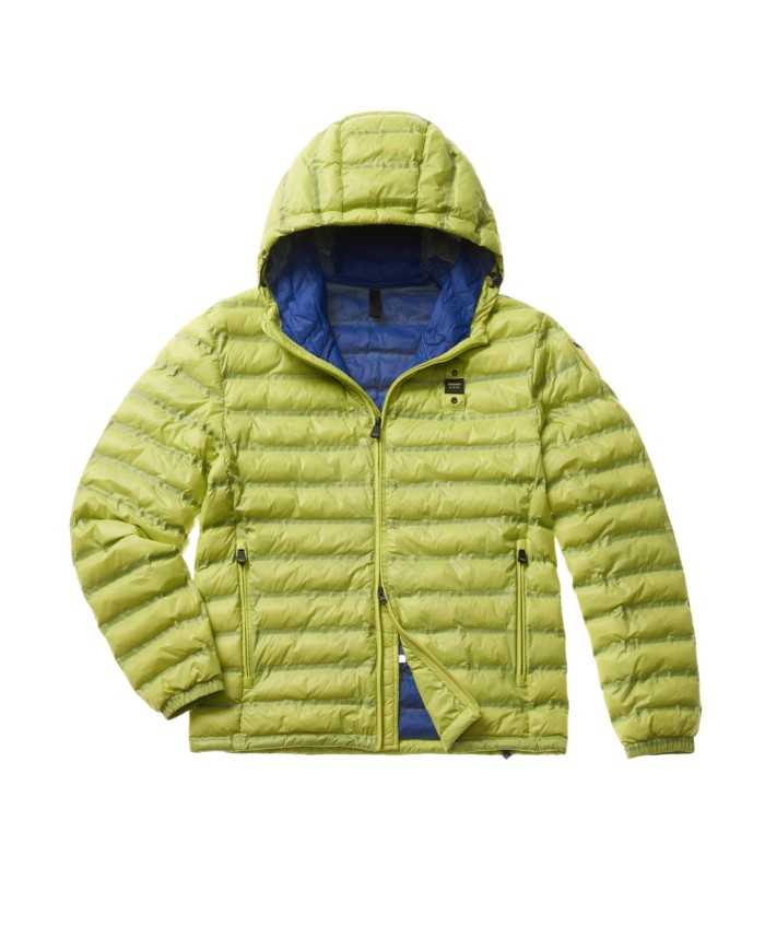 piumino verde certosa da uomo con cuciture nastrate a righe | BLAUER piumino verde certosa da uomo con cuciture nastrate a righe | BLAUER