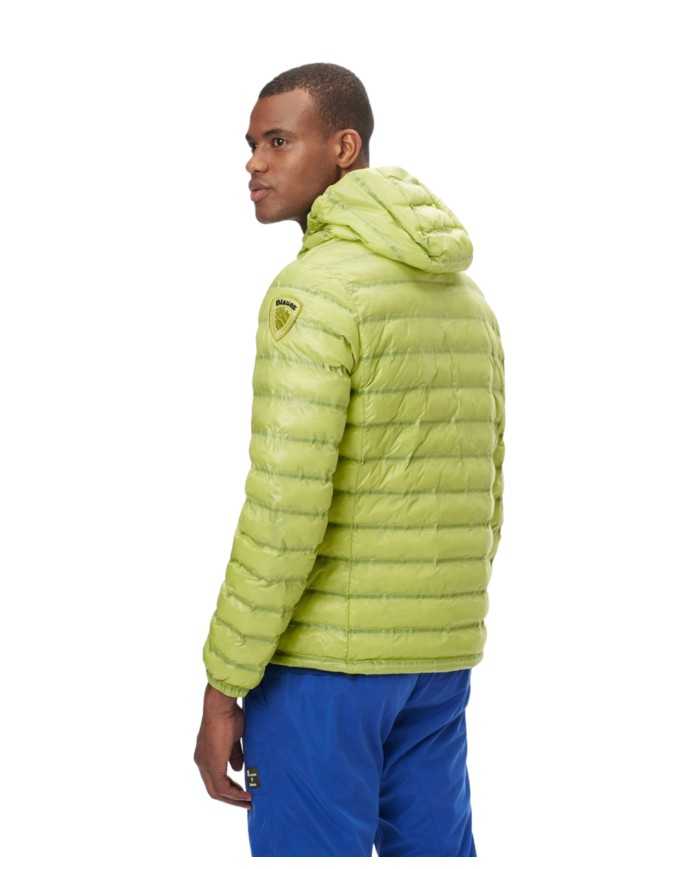 piumino verde certosa da uomo con cuciture nastrate a righe | BLAUER