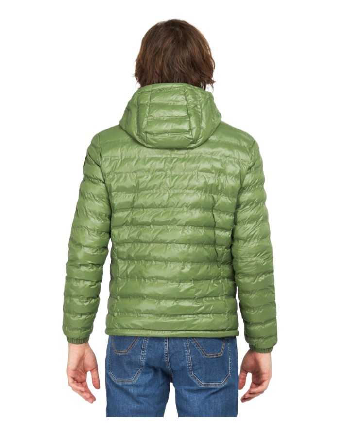 piumino verde loden da uomo con cuciture nastrate a righe | BLAUER piumino verde loden da uomo con cuciture nastrate a righe | BLAUER