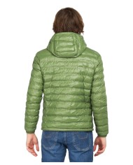 piumino verde loden da uomo con cuciture nastrate a righe | BLAUER