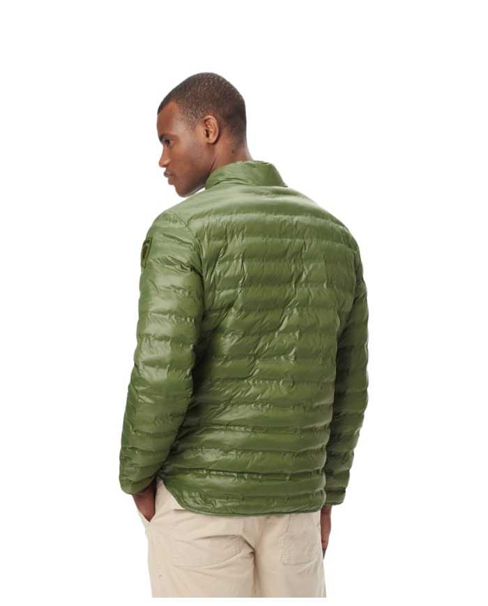 piumino verde da uomo con impuntura a righe verticali | BLAUER
