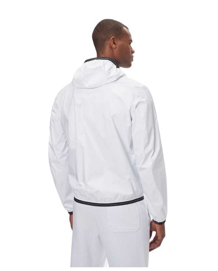 giubbino a vento bianco con velcro di chiusura e logo patch | BLAUER