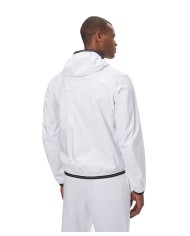 giubbino a vento bianco con velcro di chiusura e logo patch | BLAUER