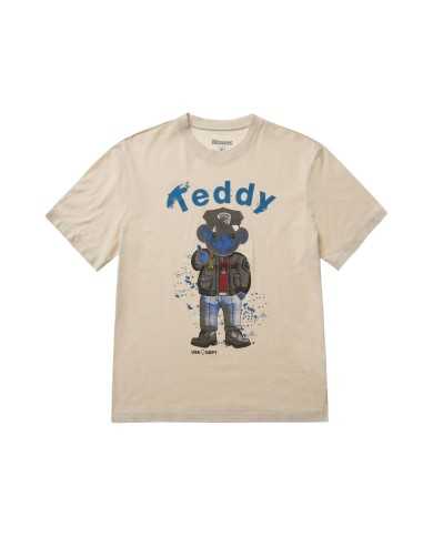 t-shirt beige da uomo con orsetto poliziotto e scritta teddy | BLAUER t-shirt beige da uomo con orsetto poliziotto e scritta teddy | BLAUER