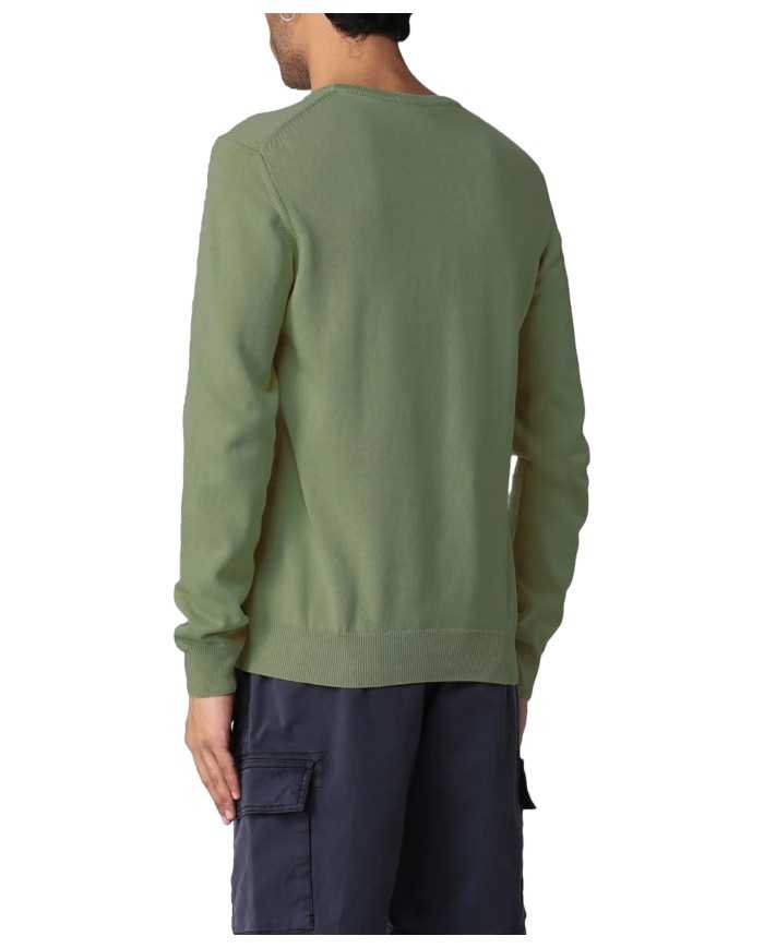 maglia slim verde loden da uomo con orli alle maniche | BLAUER maglia slim verde loden da uomo con orli alle maniche | BLAUER