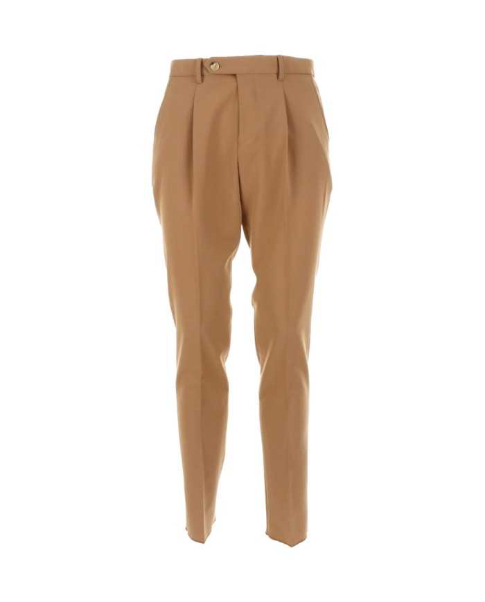 pantalone slim cammello da uomo con pinces | MANUEL RITZ pantalone slim cammello da uomo con pinces | MANUEL RITZ