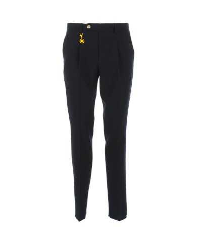 pantalone slim blu da uomo con pinces | MANUEL RITZ pantalone slim blu da uomo con pinces | MANUEL RITZ