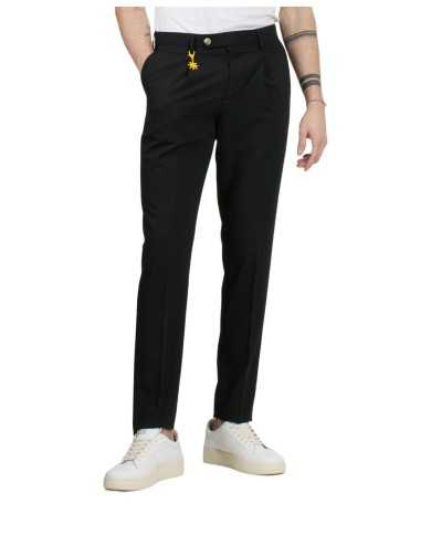 pantalone slim nero da uomo con pinces | MANUEL RITZ pantalone slim nero da uomo con pinces | MANUEL RITZ