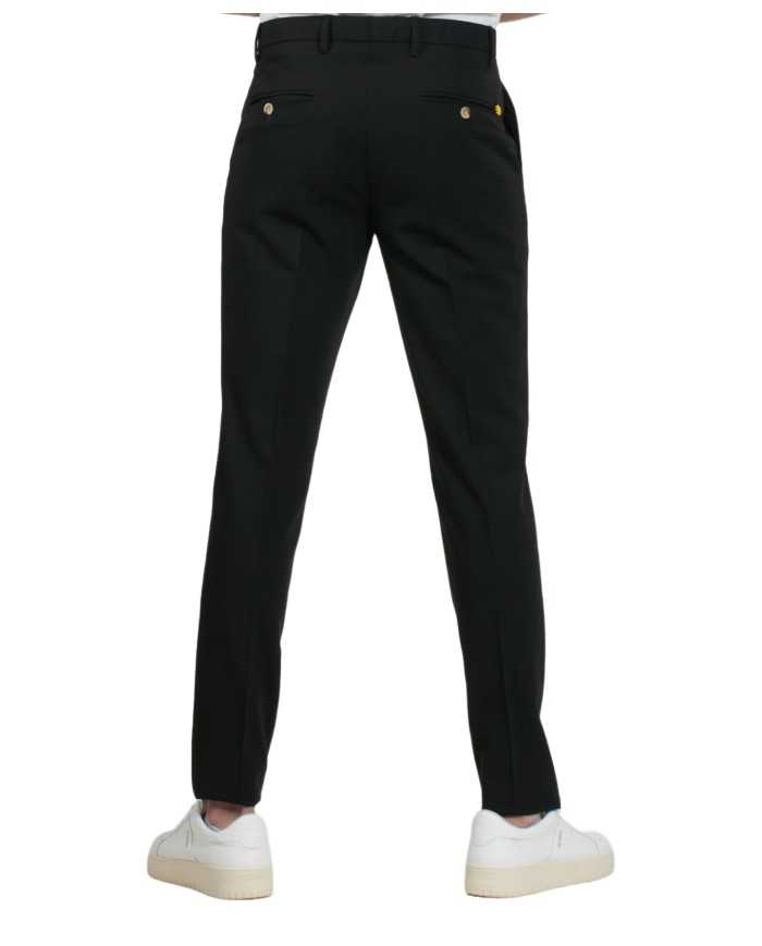 pantalone slim nero da uomo con pinces | MANUEL RITZ