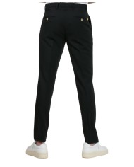 pantalone slim nero da uomo con pinces | MANUEL RITZ