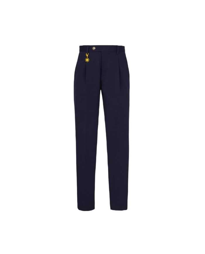 pantalone slim blu da uomo con tasche americane | MANUEL RITZ pantalone slim blu da uomo con tasche americane | MANUEL RITZ