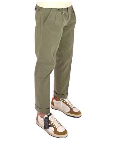 pantalone verde da uomo con doppie pences | MANUEL RITZ pantalone verde da uomo con doppie pences | MANUEL RITZ