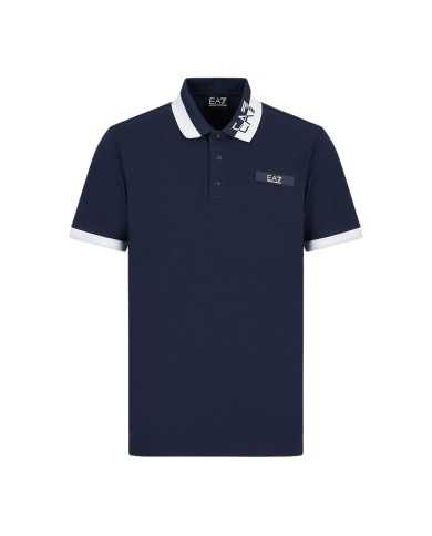 EA7 Polo Uomo 3RPF09 PJ04Z P-EM cotone maniche corte logato su coll...