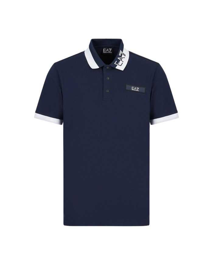 EA7 Polo Uomo 3RPF09 PJ04Z P-EM cotone maniche corte logato su coll...