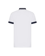 polo bianca da uomo logata sul petto e con detttagli a contrasto | EA7