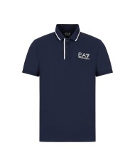 EA7 Polo Uomo 3RPF17 PJ03Z P-EM cotone girocollo logata a contrasto...