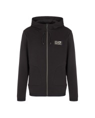 felpa nera da uomo con patch dorata e logo su petto | EA7 felpa nera da uomo con patch dorata e logo su petto | EA7