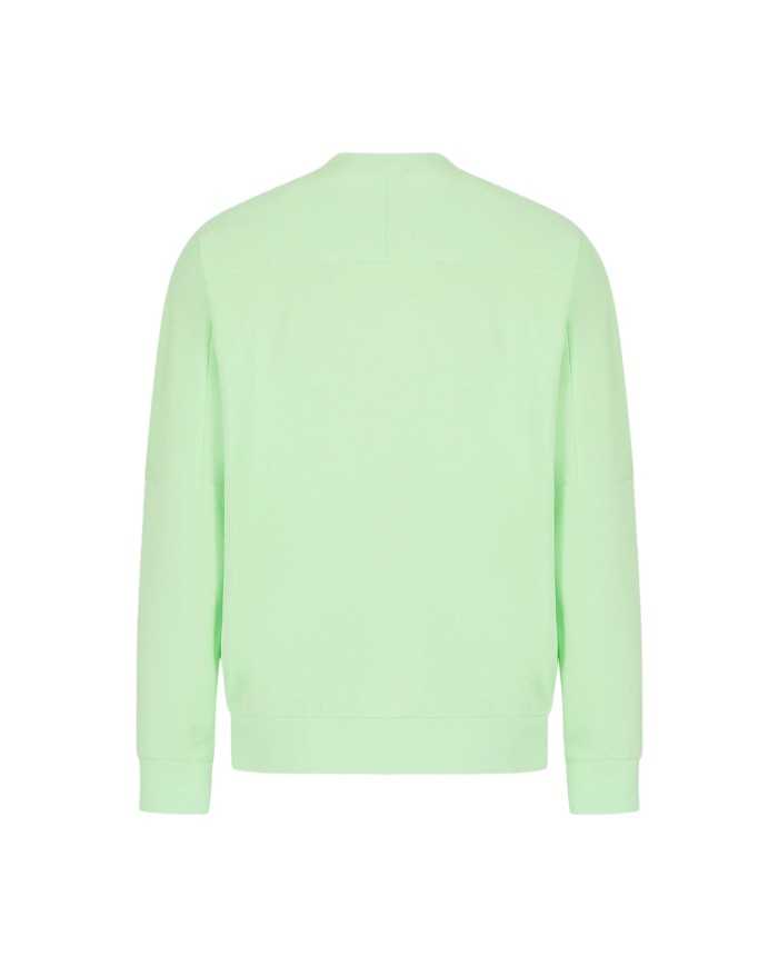 felpa verde paradiso da uomo con polsi in maglia stretch e logo | EA7 felpa verde paradiso da uomo con polsi in maglia stretch e logo | EA7
