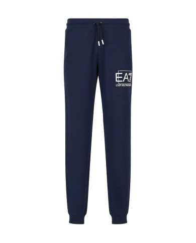 pantalone navy blue da uomo logato con coulisse | EA7 pantalone navy blue da uomo logato con coulisse | EA7