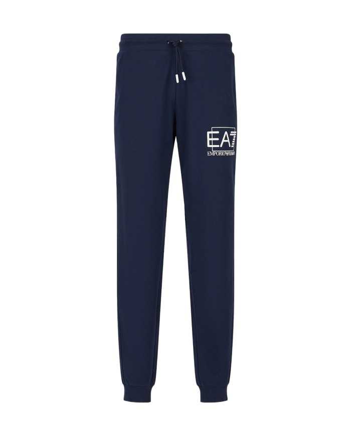 pantalone navy blue da uomo logato con coulisse | EA7 pantalone navy blue da uomo logato con coulisse | EA7