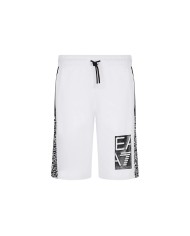 bermuda bianche da uomo con motivo geometrico bicolore | EA7