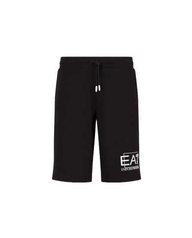 bermuda regular plus nere da uomo logato sul fronte | EA7