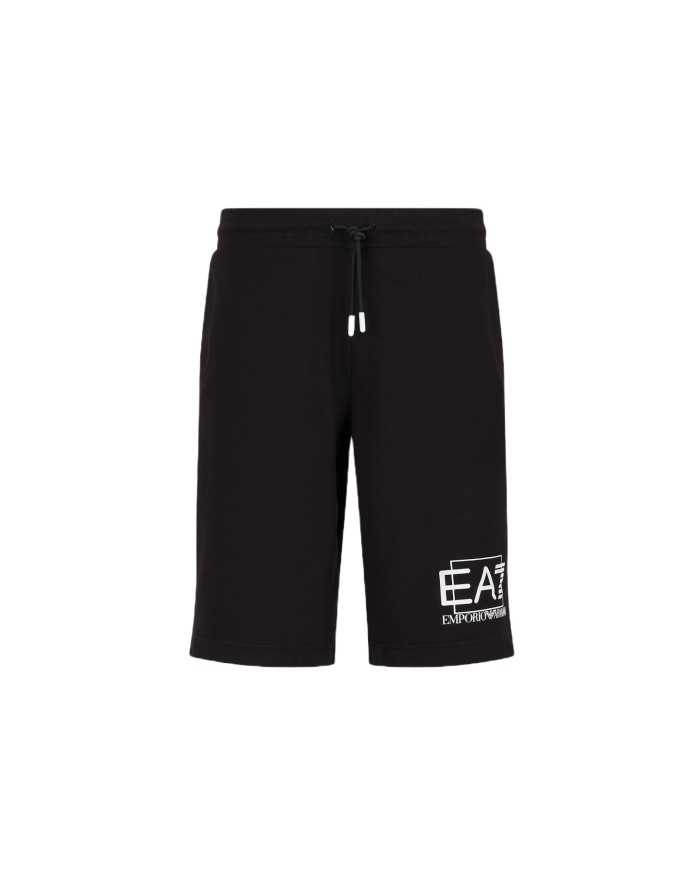 bermuda regular plus nere da uomo logato sul fronte | EA7