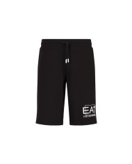 bermuda regular plus nere da uomo logato sul fronte | EA7