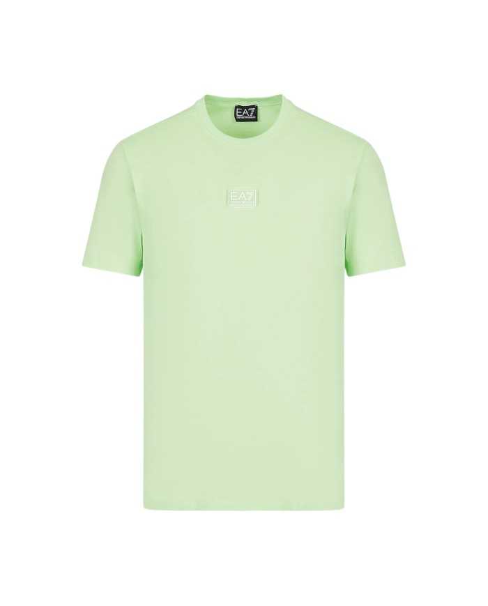 t-shirt verde paradiso da uomo con logo su petto | EA7 t-shirt verde paradiso da uomo con logo su petto | EA7