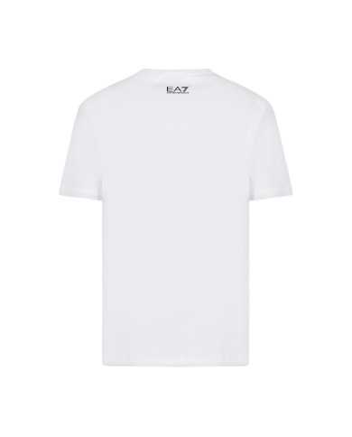 t-shirt bianca da uomo con logo bicolore su petto | EA7