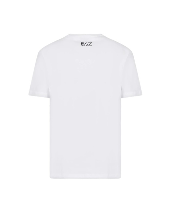 t-shirt bianca da uomo con logo bicolore su petto | EA7