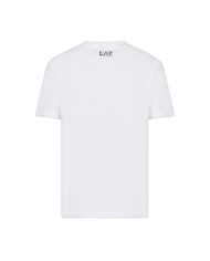t-shirt bianca da uomo con logo bicolore su petto | EA7