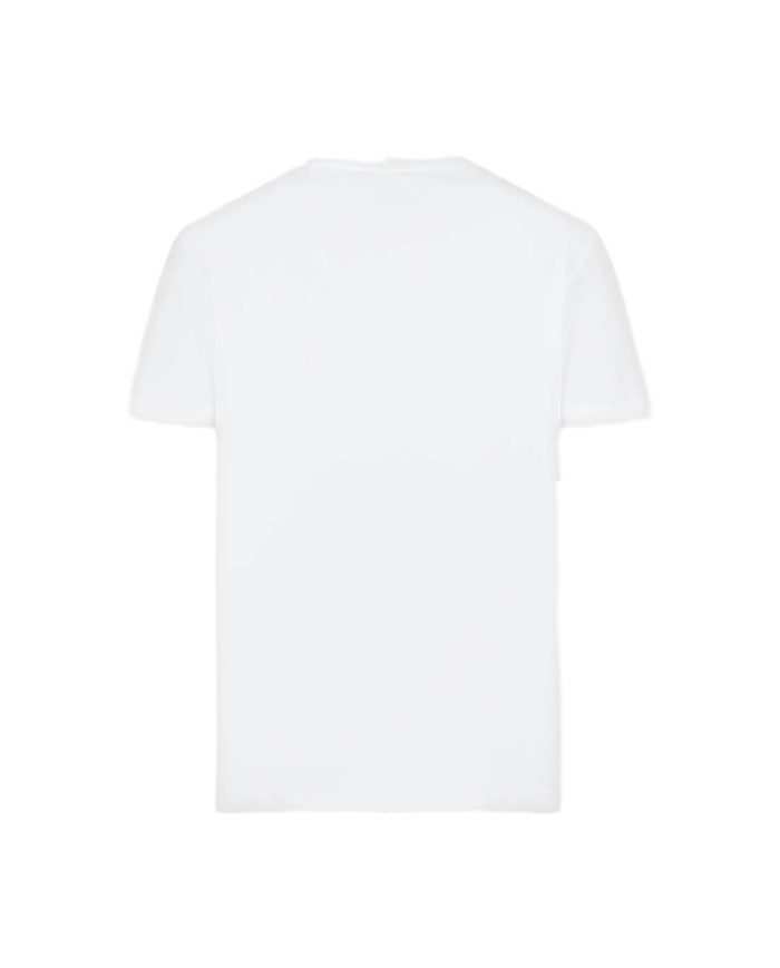 t-shirt bianca da uomo con patch scudetto con logo su petto | EA7 t-shirt bianca da uomo con patch scudetto con logo su petto | EA7