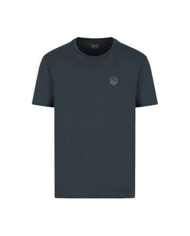 t-shirt night blue da uomo con patch scudetto con logo su petto | EA7 t-shirt night blue da uomo con patch scudetto con logo su petto | EA7