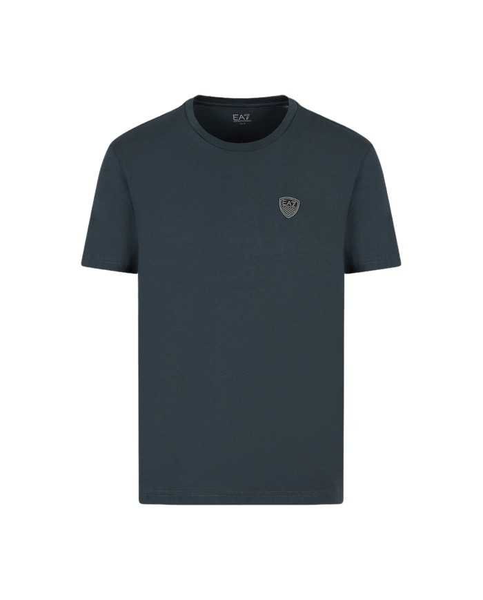 t-shirt night blue da uomo con patch scudetto con logo su petto | EA7 t-shirt night blue da uomo con patch scudetto con logo su petto | EA7