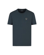 t-shirt night blue da uomo con patch scudetto con logo su petto | EA7
