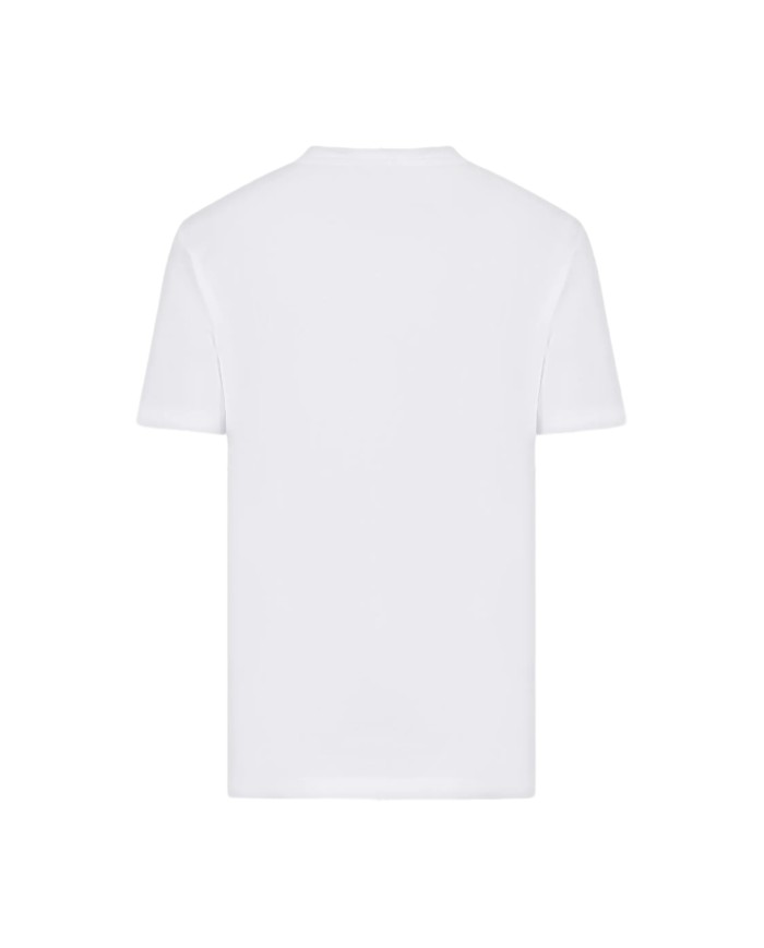 t-shirt bianca da uomo logata in metallo sul petto | EA7 t-shirt bianca da uomo logata in metallo sul petto | EA7