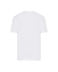 t-shirt bianca da uomo logata in metallo sul petto | EA7