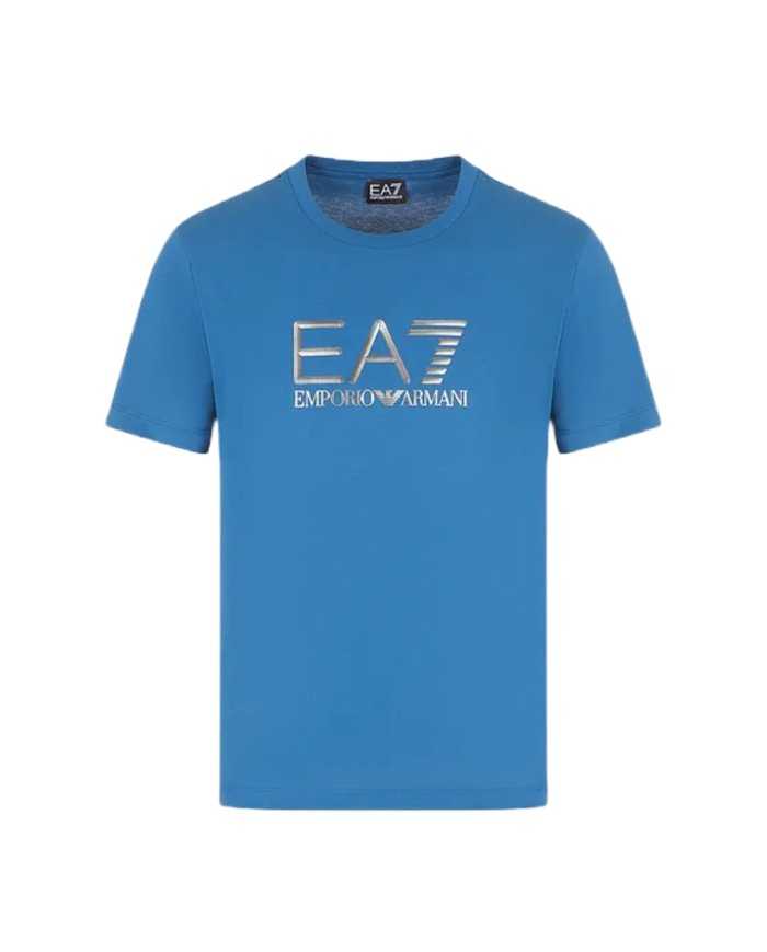 t-shirt dark blue da uomo logata in metallo sul petto | EA7 t-shirt dark blue da uomo logata in metallo sul petto | EA7