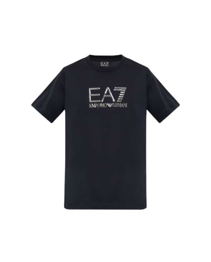 t-shirt night blue da uomo logata in metallo sul petto | EA7 t-shirt night blue da uomo logata in metallo sul petto | EA7