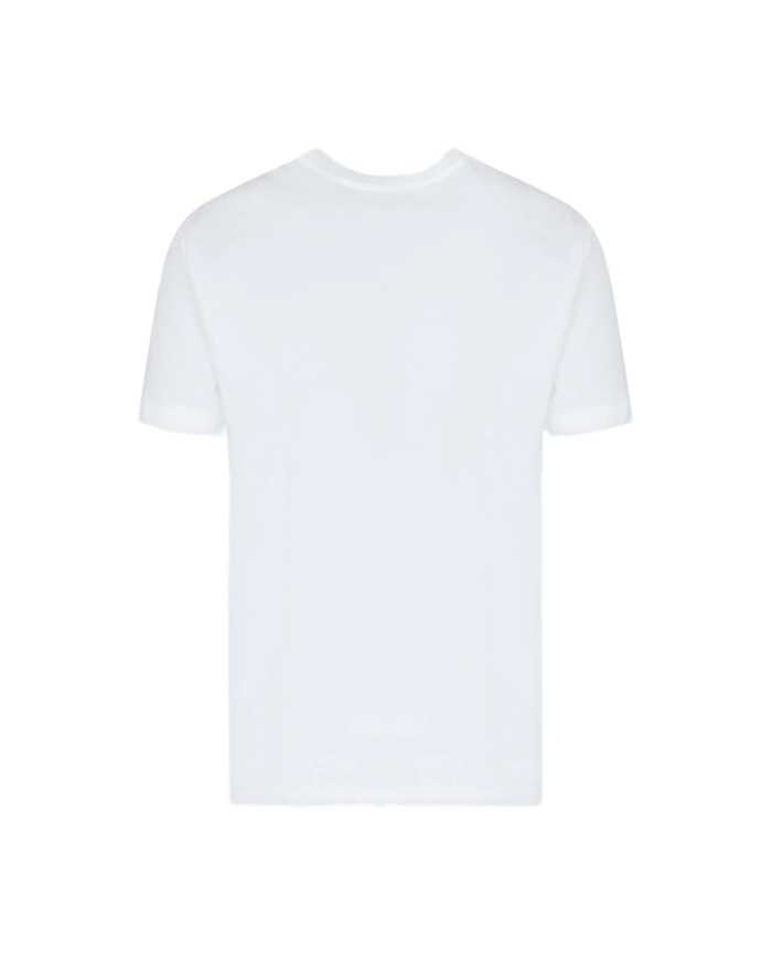 t-shirt bianca da uomo con logo patch su petto | EA7 t-shirt bianca da uomo con logo patch su petto | EA7