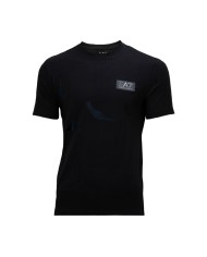 t-shirt nera da uomo con logo patch su petto | EA7 t-shirt nera da uomo con logo patch su petto | EA7